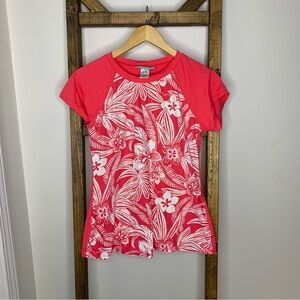 Beach House Tropical Print Short Sleeve Rash Guard